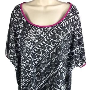 Catherines Short Sleeve Blouse Hi-Low Embellished